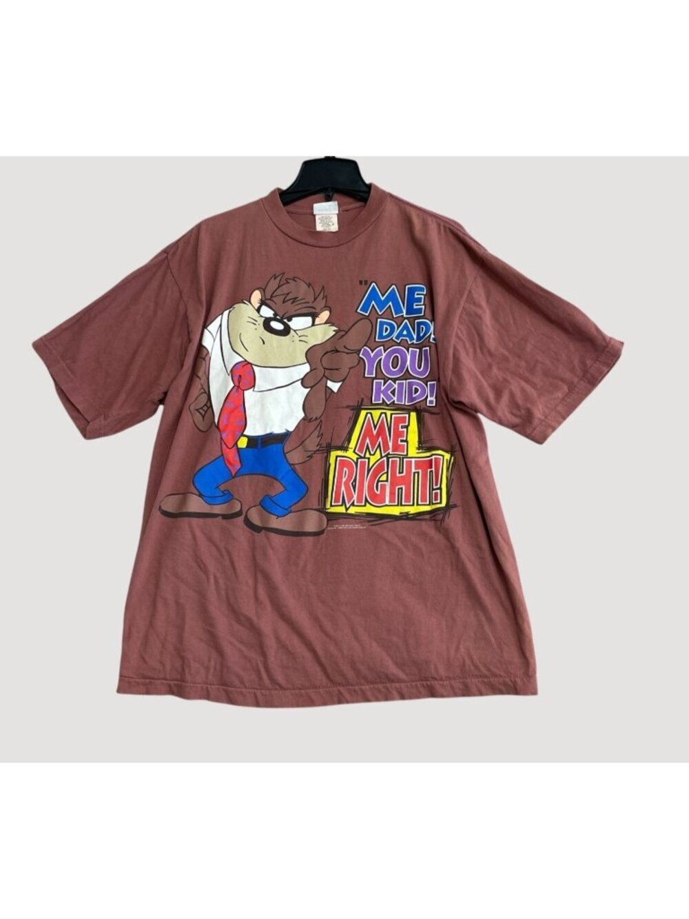 Trend Basics Men's XL Vintage 1994 Taz Looney Tunes Graphic T-Shirt Brown P0222